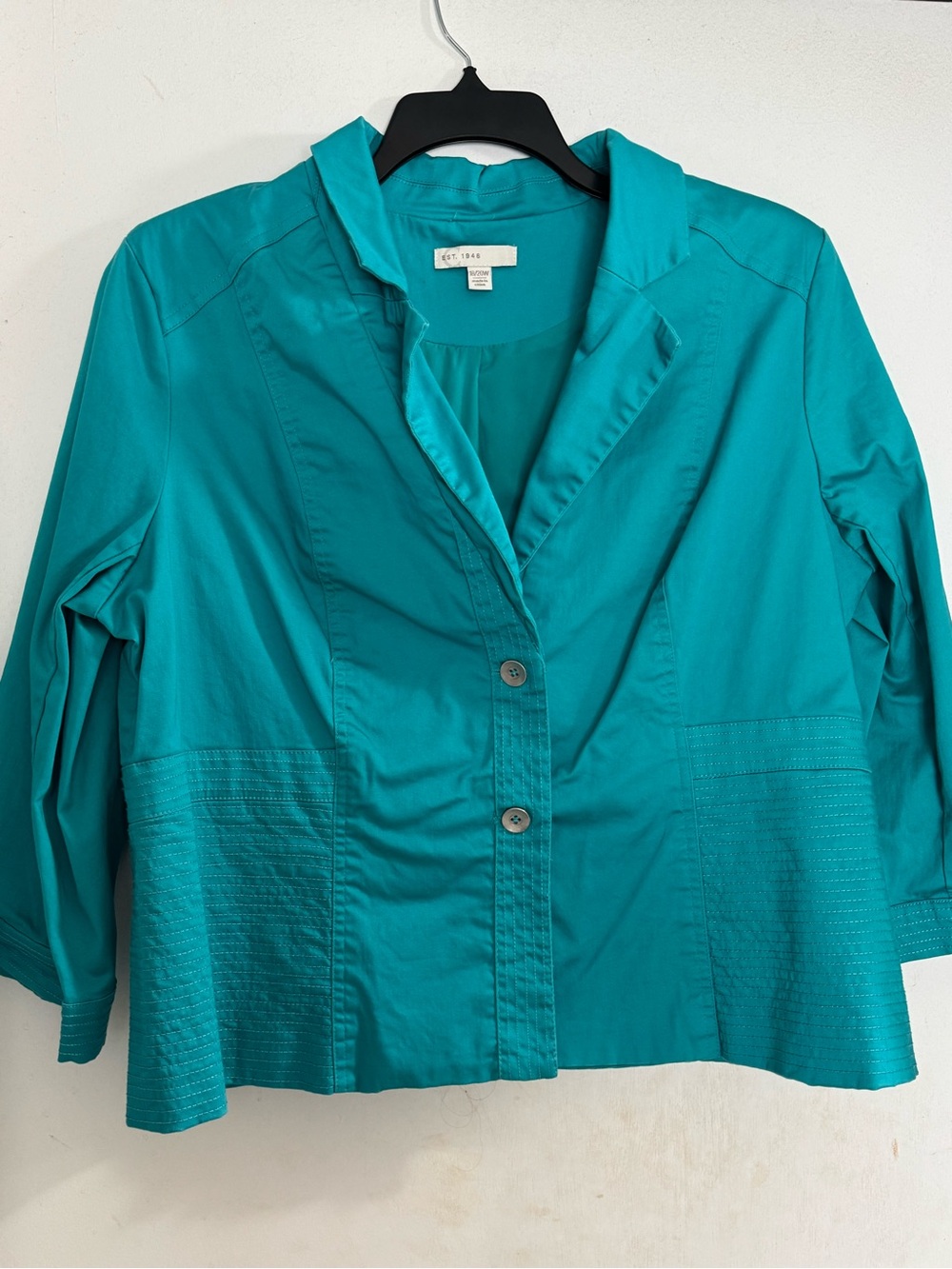Est. 1946 18/20W Teal Button-Front Women's Jacket Jacket
